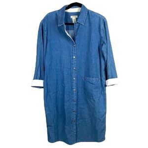 ORVIS Vintage Oversized Denim Buffalo Nickels Button Down Shirt Dress size S(L)